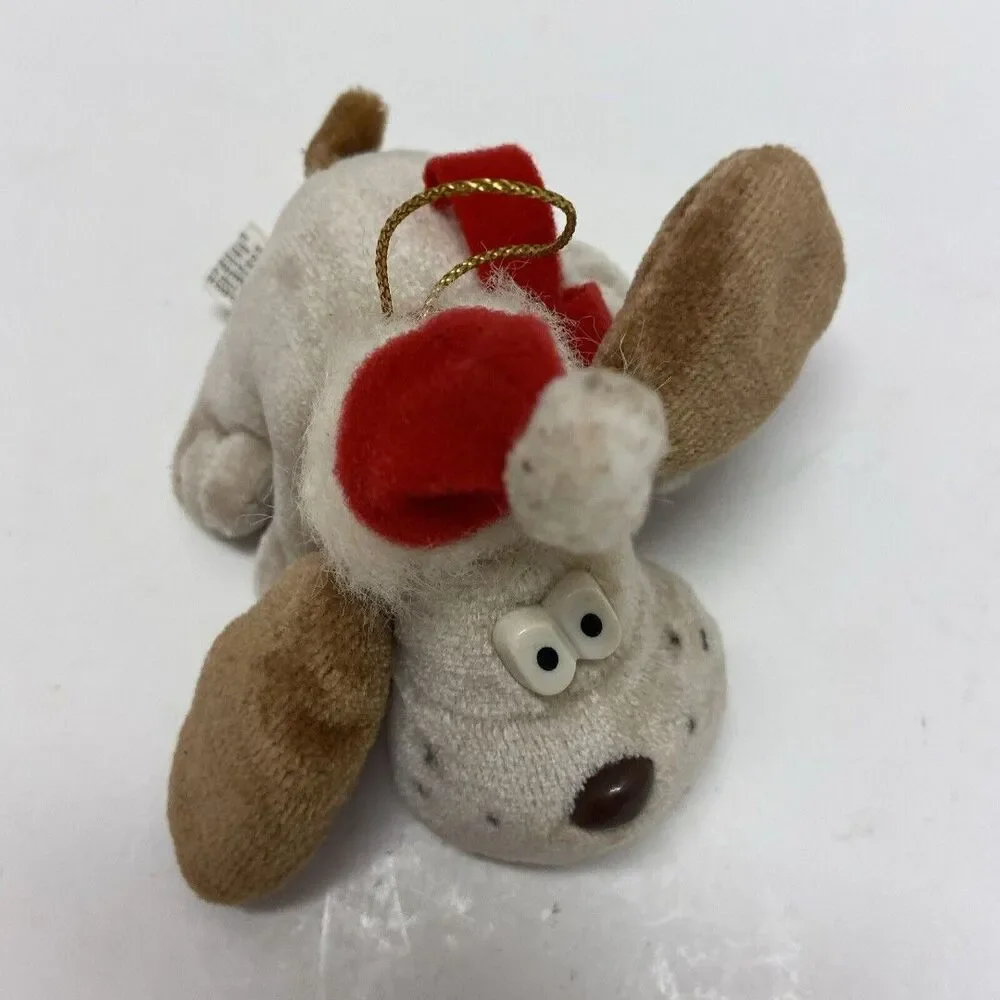Vintage Kennel Kuddlee Pup Miniature Stuffed Plush Puppy Dog Ornament Christmas